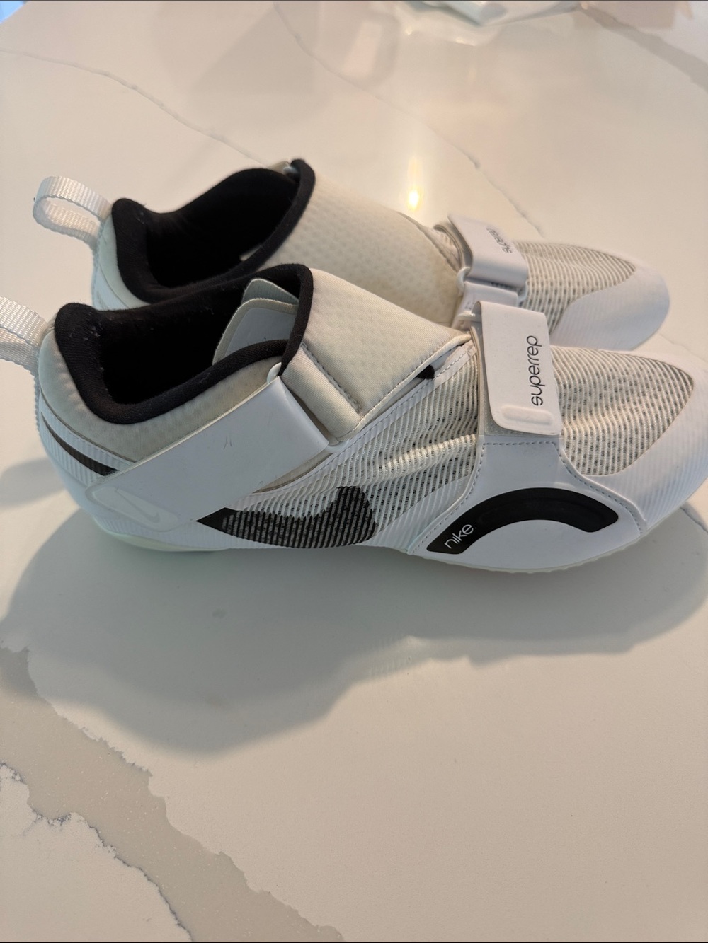 Nike Mens Superrep White and Black Cycling Shoes includes clip in